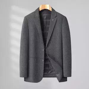 남성 트렌디 아이템 정장자켓 겨울 오버사이즈 캐주얼 스트라이프 패딩 정장 코트 HT4