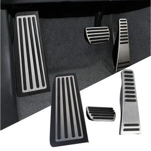 볼보 XC60 2018-2026용 자동차 풋 페달 커버 액셀러레이터 브레이크 레스트 키트 논슬립 보호 매트 트림 액