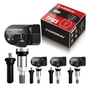 CARORAV TPMS 센서 GMC 캐딜락 뷰익을 1351558 타이어 13586335 위한 교체 13598772로 13598771 공기압 315MHZ 4팩 시스템 OE를 모니터링