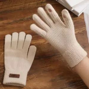 겨울여성용 스마트 터치구멍 데일리방한 손가락털장갑 퍼플