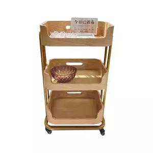 나무 트롤리 인테리어 엔틱 웨건 왜건 미용실 원목색 선반