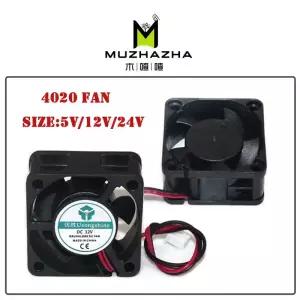 4020 5V 12V 24V DC 컴퓨터 CPU 쿨러 미니 냉각 팬 40MM 40x40x20mm 3D 프린터 용 소형 배기 2pin