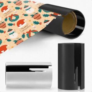 크리스마스 선물 포장지 커터 - 사용하기 쉽고 안전한 롤 엘프와 산타 모자 디자인 휴일 적합