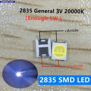 렉스타 2835 3528 1210 TV 백라이트 수리용 SMD LED 콜드 화이트 LCD 3V 2W 100 개
