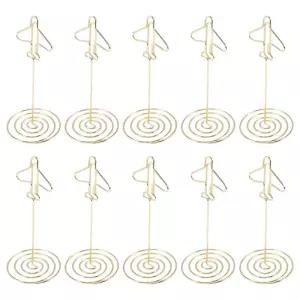 금속 명함 사진 골드 평면 프레임 메모 클립 거치대 테이블 번호 이름 카드홀더 베이스 포함 데스크탑 10