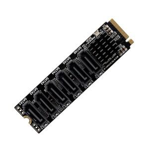 M.2 NVME PCI-E X4 X8 X16-6 포트 3.0 SATA 어댑터 카드 라이저 ASM1166 섀시 서버 PC 컴퓨터 확장 내구성
