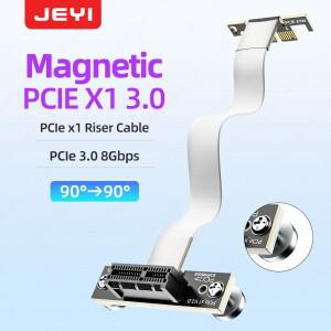 JEYI PCIe 4.0/3.0 X1 자기 고정 라이저 케이블 16Gbps/8Gbps-90 ° WiFi 카드 USB M.2 어댑터용 듀얼 앵글