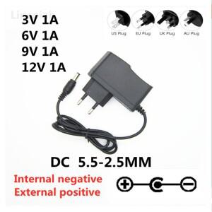 범용 AC / DC 어댑터 충전기 전원 공급 장치 반대 극성 100-240V 3V 6V 9V 12V 1A 1000mA