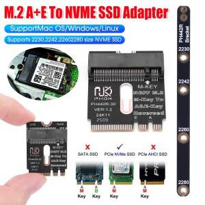 M.2 Key A+E - NVME SSD 어댑터 WIFI 인터페이스 A/E 키 M gen3 X4 (2230 2242 2260 라이저 카드용)