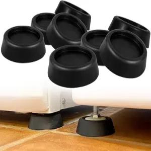 세탁기 건조기 냉장고 테이블 소파 침대 및 기타 가구용 우수레이 방진 패드 - 검은색 고무 원형 패드(8개
