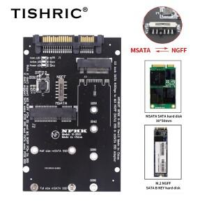 TISHRIC M2 NGFF Msata SSD 어댑터 2.5인치 22핀 SATA 3.0 - 컨버터 USB 라이저 카드 (PC 노트북용 최대 6G