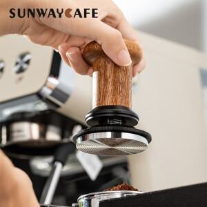 일정한 압력 에스프레소 탬퍼 51mm 스레드 나무 손잡이 커피 바리스타 도구