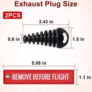 PSC 머플러 배기 세척 플러그 2개 0.6-1.5인치 더트 바이크 스트리머가 장착된 고무 소음기 대부분의
