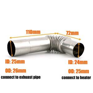 디젤 히터 자동차 캠핑카 캐러밴 트럭 용 24mm & 배기 파이프 튜브 팔꿈치 커넥터