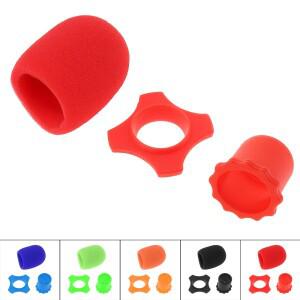 마이크 스폰지 커버 세트 흔들림 방지 미끄럼 케이스 보호 실리콘 링 하단 로드 슬리브 거치대