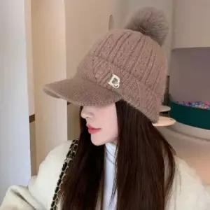 모자 여성 겨울 니트 왕방울 골프 등산 방한 털모자