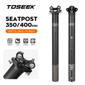 TOSEEK 카본 시트포스트 오프셋 0mm 자전거 27.2/31.6mm 길이 350/400mm 부품 MTB 카누