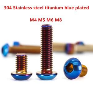 M4 M5 M6 M8 M10 iso7380 스테인레스 스틸 티타늄 블루 도금 육각 소켓 나사 버튼 헤드 알렌 볼트 자전거