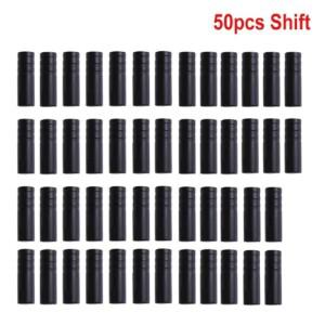 50개 자전거 브레이크 기어 외부 케이블 엔드 캡 팁 및 변속기 와이어 하우징용 크림프