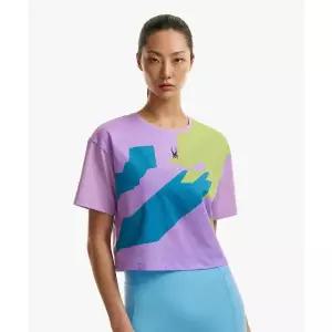 매장정품 SPYDER 스파이더 여성 트레이닝 크롭 티셔츠 SPHMCNRS252WLLC 1203371