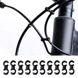 자전거 브레이크 기어 케이블 S 스타일 버클 호스 가이드 블랙 크로스 라인 클립 링 걸쇠 로드 바이크용 사