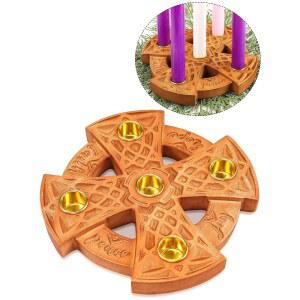 크리스마스 홈 링 선물을 5가지 장식 우아한 장식용 테이블 종교 모양의 기독교 홀더 성탄절 나무 파티 양초 켈트 위한 기도 중앙 매듭 교회