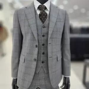 파렌하이트지이크 그레이멜란지 글렌 체크 베스트 FJV1338