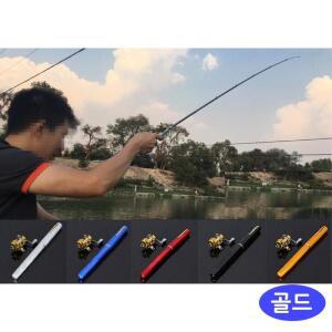 [2개구성] 바다 원투낚싯대 초보낚시 휴대용 루어 골드 세트 펜 민물 낚시대 릴 낙시대 HW6547CA