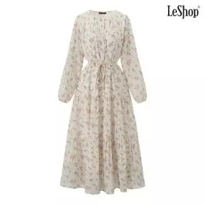 [롯데백화점]르샵. 잔꽃 셔링 허리 스트링 롱 원피스 (DQ1OW004A)