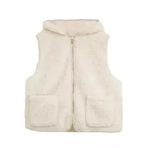 여자 캐주얼 겨울 트렌디 아이템 조끼 폴라폴리스 집업 후드 포켓 나시 민소매 HT4