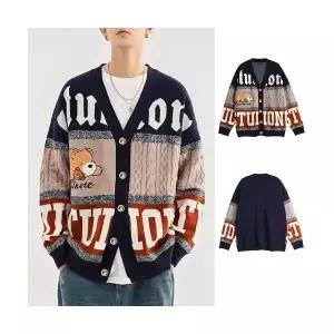 남성 데일리 니트 브이넥 카디건 스웨터 타월 자수 가을 겨울 트렌드 다올4