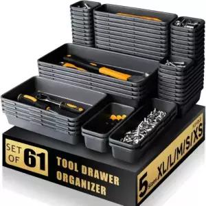 61 45 34 24 9PCS 책상 서랍 주최자 5 연동 도구 트레이 분배기 상자 보관함 컨테이너