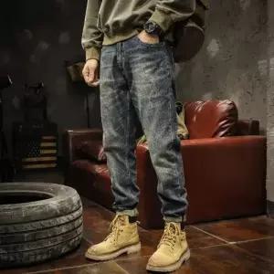 남자 빈티지 캐주얼 가을 빅사이즈 배기핏 테이퍼드 배기바지 반바지 청바지 원픽3