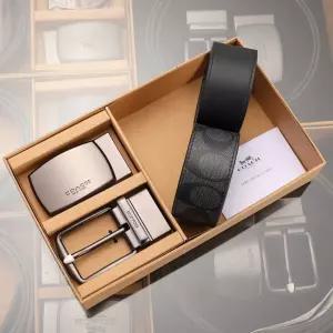 코치 (COACH) 아울렛 남성용 HARNESS 핀 클로저 양면 벨트, 38MM