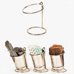 [2개구성] 양념 소스 스텐 12.5x18cm 학교 교실 학원 와이어 수저 빨대 거치대 홀더 비엠피 통 NWAC257A