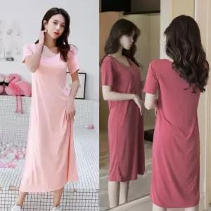 브라캡 반팔 원피스 홈웨어 잠옷 노와이어 노브라