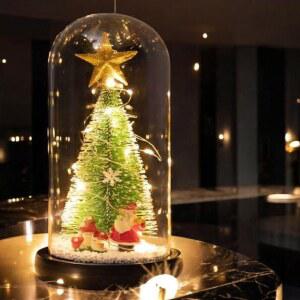 LED 유리돔 미니 크리스마스 트리 산타 선물 무드등