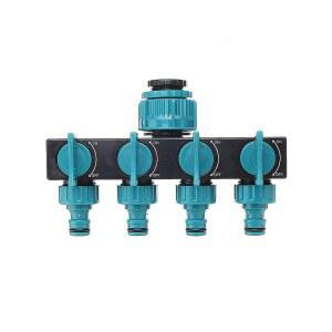 수도분배기 수도꼭지 4구 커넥터 수도 일대일 4구수도분배기 그린 분배기 밸브 어댑터 노즐