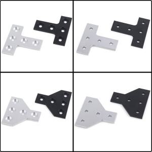 4Pcs T 유형 5 홀 조인트 보드 플레이트 코너 앵글 브래킷 연결 2020 알루미늄 프로파일 용 커넥터