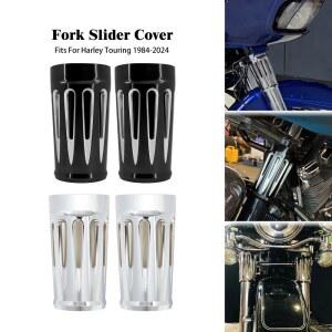 오토바이 프론트 포크 쇼크 부트 슬라이더 커버 블랙 크롬 할리 투어링 스트리트 일렉트라 로드 FL SE FLHTK 1980
