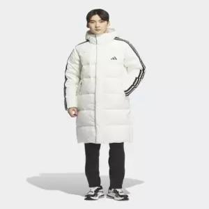 adidas 3-스트라이프 레귤러 핏 롱 다운 패딩 - 화이트 JZ8732 20251016