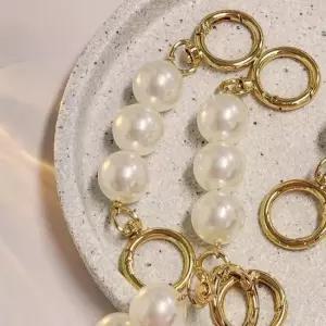 가방 진주 포인트 연장 스트랩 골드 14cm