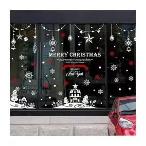 유리데코스티커 크리스마스 반짝이는 마을 유리창문 데코스티커