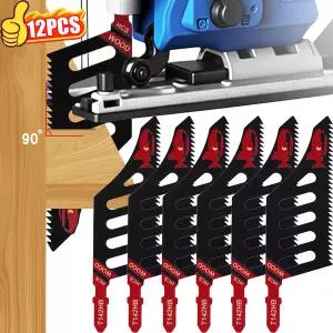 예초기 톱날 T 샹크 HCS 플러시 커팅 직소 블레이드 스크롤 톱 교체 가능 굵은 이빨 목재 알루미늄 절단 도