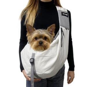 소형견용 나투야 반려견 슬링 캐리어, 지퍼 포켓이 있는 가벼운 아늑한 강아지 캐리어 스트랩, 크기 조절 가능, 이중 안전, 15파운드 미만 반려동물용 핸즈프리 여행용
