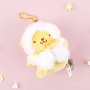 산리오 폼폼푸린 컬러망토 가방고리 봉제 인형 키링 8cm