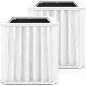 211+ 블루 에어 퓨어 공기 청정기용 교체 필터 2팩 접이식 입자 및 활성탄 2단계 H13 헤파