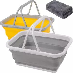 오토데코 접이식 싱크대 손잡이 타월 2.37갤런/9L 세면대 설거지 캠핑 하이킹 및 가정용 포함