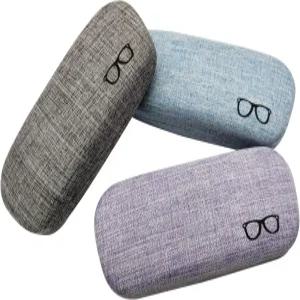 HSYMQ 3팩 하드 쉘 안경 케이스 프로텍터 린넨 원단 큰 간결