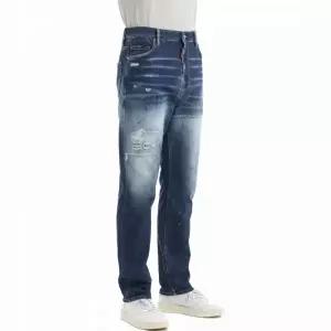 디스퀘어드2 런던 브로 진 다크 화이트 라인 워시 남성 청바지 S71LB1581S30664 470